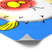 Funny puffer fish porcupine fish cartoon poster (Hoek)