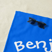 Funny puffer fish porcupine fish cartoon strandlaken (In situ)