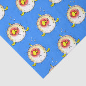 Funny puffer fish porcupine fish cartoon tissuepapier (Detail)