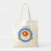 Funny puffer fish porcupine fish cartoon tote bag (Achterkant)