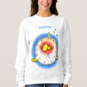 Funny puffer fish porcupine fish cartoon trui