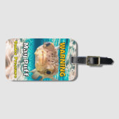 Funny Puffer Fish Warning: May Puff Under Pressure Bagagelabel (Voorkant (horizontaal))