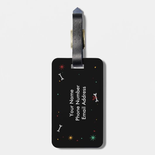 Funny Pug Bagagelabel (Achterkant verticaal)