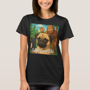 Funny Pug Bigfoot Shirt - Selfie Gone Wild