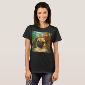 Funny Pug Bigfoot Shirt - Selfie Gone Wild (Voorkant volledig)