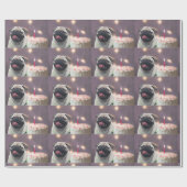 Funny pug Birthday Cadeaupapier (Vlak)