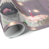 Funny pug Birthday Cadeaupapier (Rol Hoek)
