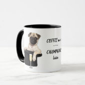 Funny Pug Champagne Later Mok (Voorkant links)