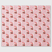 Funny Pug Christmas Dog Afbeelding Schattigee Pupp Cadeaupapier (Vlak)