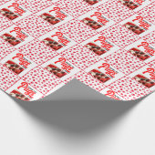 Funny Pug Christmas Dog Afbeelding Schattigee Pupp Cadeaupapier (Hoek)