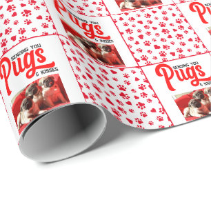 Funny Pug Christmas Dog Afbeelding Schattigee Pupp Cadeaupapier