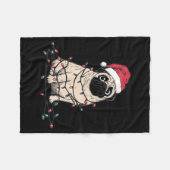 Funny Pug Christmas Graphics Dog Lights Lover Owne Fleece Deken (Voorkant (Horizontaal))