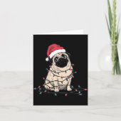 Funny Pug Christmas Graphics Dog Lights Lover Owne Kaart (Voorkant)