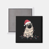 Funny Pug Christmas Graphics Dog Lights Lover Owne Magneet (Voorkant / Achterkant)