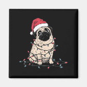 Funny Pug Christmas Graphics Dog Lights Lover Owne Magneet (Voorkant)