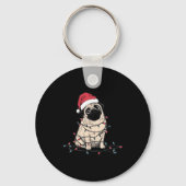 Funny Pug Christmas Graphics Dog Lights Lover Owne Sleutelhanger (Voorkant)