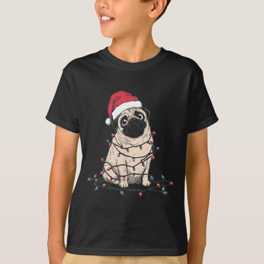 Funny Pug Christmas Graphics Dog Lights Lover Owne T-shirt (Voorkant)
