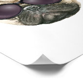 Funny pug, Cute franse buldog met bril Poster (Hoek)