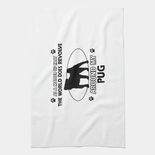 Funny Pug design Theedoek (Verticaal)