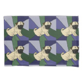Funny Pug Dog Abstracte Art Pillowcase Kussensloop (Voorkant)