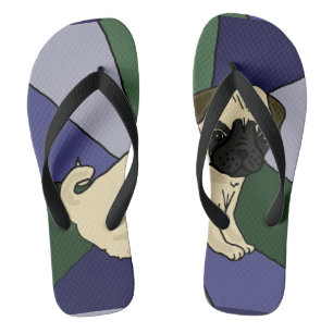 Funny Pug Dog Abstracte Art Teenslippers