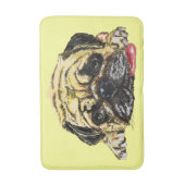 Funny Pug Dog Bath Mat - Your Colors - Text (Voorkant Verticaal)