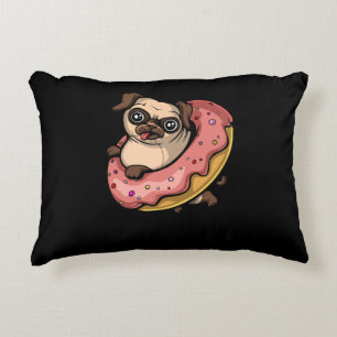 Funny Pug Dog Donut Lover Pet Accent Kussen