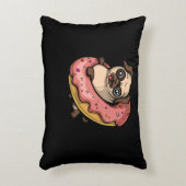 Funny Pug Dog Donut Lover Pet Accent Kussen (Voorkant(Verticaal))