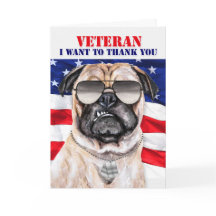 Funny Pug Dog en Veteranen Dag
