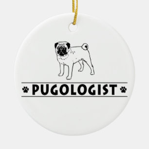 Funny Pug Dog Keramisch Ornament