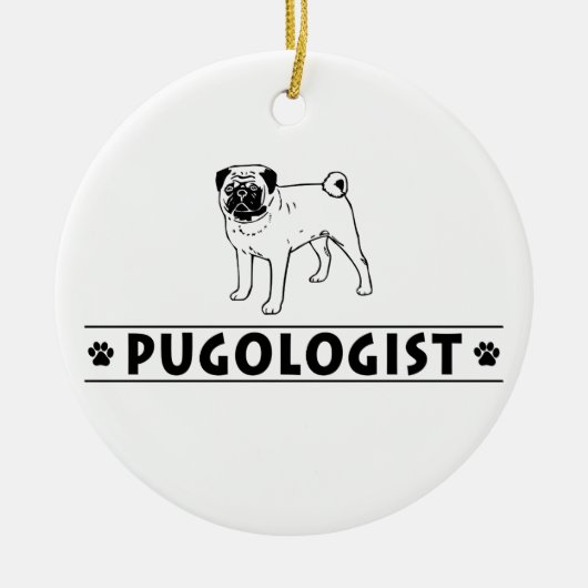 Funny Pug Dog Keramisch Ornament (Voorkant)