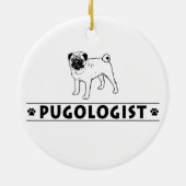 Funny Pug Dog Keramisch Ornament (Achterkant)