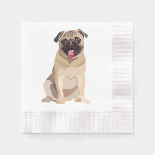 Funny Pug Dog Pet Lover | Cadeau voor Lover Servet (Voorkant)