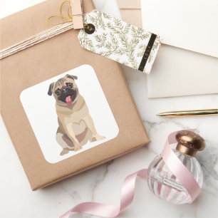 Funny Pug Dog Pet Lover Cadeau voor Lover Vierkante Sticker