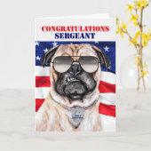 Funny Pug Dog Politie Kaart Bevordering (Gele Bloem)