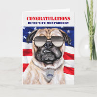 Funny Pug Dog Politiepromotie
