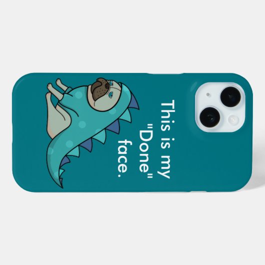 Funny Pug Dog Pugasaurus is "Gedaan" Case-Mate iPhone Case (Achterkant (horizontaal))