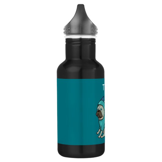 Funny Pug Dog Pugasaurus is "Gedaan" Waterfles (Links)