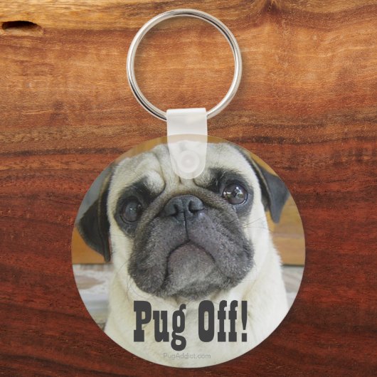 Funny Pug Dog Sleutelhanger Sleutelhangers (Voorkant)
