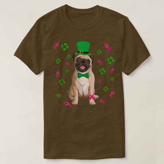 Funny Pug Dog St Patrick's Day T-shirt (Design voorkant)