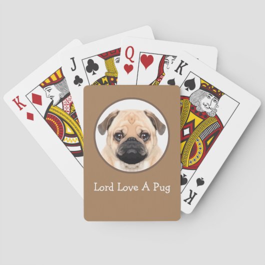 Funny Pug Dog Theme Deck of Palling Cards Pokerkaarten (Achterkant)