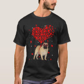 Funny Pug Dog Valentijn Pet Puppy Hondenliefhebber T-shirt (Voorkant)