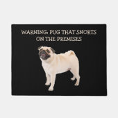 Funny Pug Dog Warning Deurmat (Voorkant)