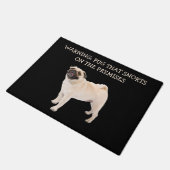 Funny Pug Dog Warning Deurmat (Schuin)