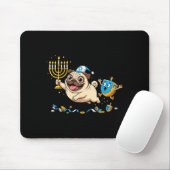 Funny Pug Dreidel Menorah Hanukkah Kids Womens Men Muismat (Met muis)