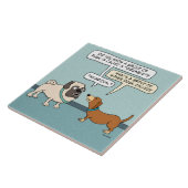 Funny Pug en Dachshund Tegeltje (Zijkant)