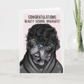 Funny Pug Gefeliciteerd Beauty School Afstuderen Kaart (Voorkant)
