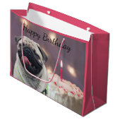 Funny pug groot cadeauzakje (Voorkant Gekanteld)