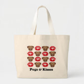 Funny Pug Grote Tote Bag (Voorkant)