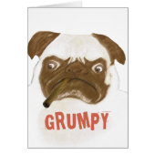 Funny Pug Grumpy Puggy met Cigar (Voorkant)